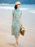 ชุดกี่เพ้าลายดอกไม้ Lakeside Floret