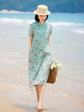 ชุดกี่เพ้าลายดอกไม้ Lakeside Floret