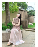 โซรินา ชุดกี่เพ้าสองชิ้นลายสีชมพู