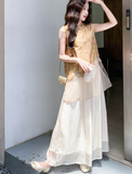 โมดิสต์ ชุดเสื้อปักและกางเกง 2 ชิ้น สไตล์กี่เพ้า