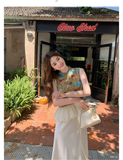 โอพิวเลนซ์ ชุดกี่เพ้าลายดอกไม้ 2 ชิ้น